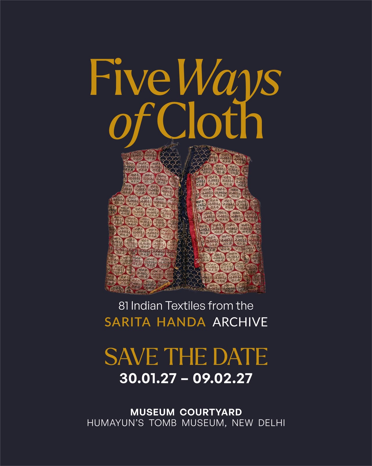 Five Ways of Cloth exhibition poster, Sarita Handa Archive
